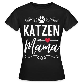 Katzen Mama Katze Mutter - Frauen T-Shirt - Schwarz - Vorne - AI Model Female 172 dark (172cm)
