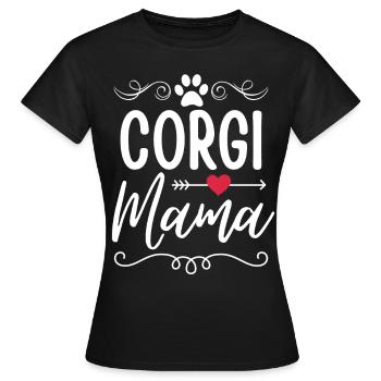 Welsh Corgi Mama Hund Liebhaber - Frauen T-Shirt - Schwarz - Vorne - AI Model Female 172 dark (172cm)