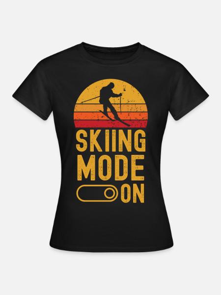 Ski Mode on retro vintage - Dame-T-shirt - sort