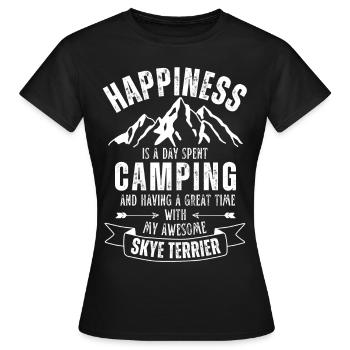Camping und Skye-Terrier - Frauen T-Shirt - Schwarz - Vorne - AI Model Female 172 dark (172cm)