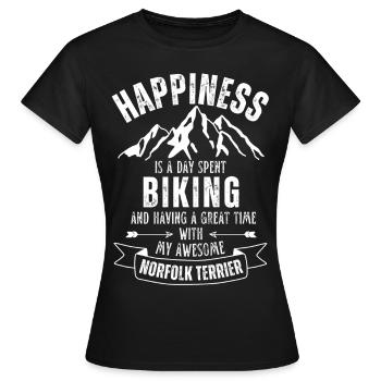 Radfahren und Norfolk-Terrier - Frauen T-Shirt - Schwarz - Vorne - AI Model Female 172 dark (172cm)