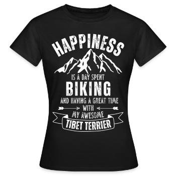 Cyclisme et terriers tibétains - T-shirt Femme - noir - Devant - AI Model Female 172 dark (172cm)