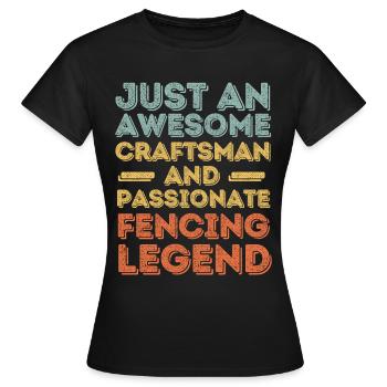 Artisan fencing retro - Women's T-Shirt - black - Front - AI Model Female 172 dark (172cm)