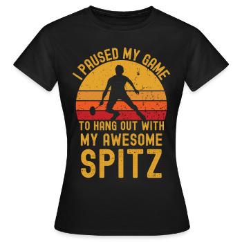 Badminton et Spitz - T-shirt Femme - noir - Devant - AI Model Female 172 dark (172cm)