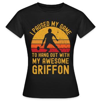 Badminton et Griffon - T-shirt Femme - noir - Devant - AI Model Female 172 dark (172cm)