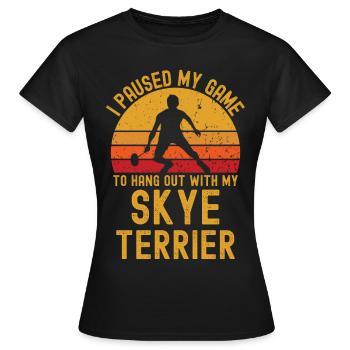 Badminton und Skye Terrier - Frauen T-Shirt - Schwarz - Vorne - AI Model Female 172 dark (172cm)