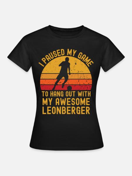Fußball und Leonberger - Frauen T-Shirt - Schwarz