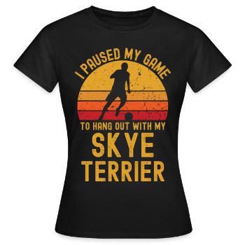 Football et Skye Terriers - T-shirt Femme - noir - Devant - AI Model Female 172 dark (172cm)