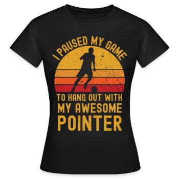 Football and Pointer - Women's T-Shirt - black - Front - AI Model Female 172 dark (172cm)
