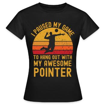 Volleyball and Pointer - Women's T-Shirt - black - Front - AI Model Female 172 dark (172cm)