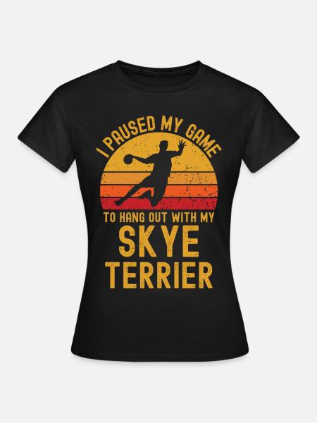 Handball und Skye-Terrier - Frauen T-Shirt - Schwarz