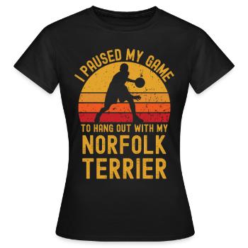 Basketball und Norfolk-Terrier - Frauen T-Shirt - Schwarz - Vorne - AI Model Female 172 dark (172cm)