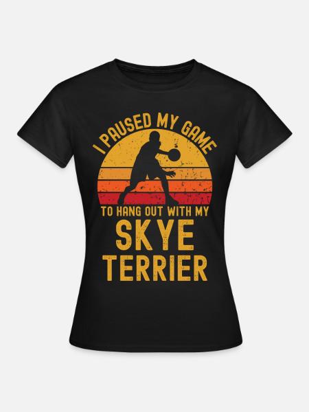Basketball und Skye-Terrier - Frauen T-Shirt - Schwarz