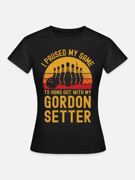 Bowling und Gordon-Setter - Frauen T-Shirt - Schwarz