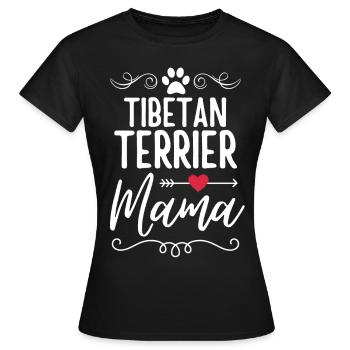 Terrier tibétain Mama - T-shirt Femme - noir - Devant - AI Model Female 172 dark (172cm)