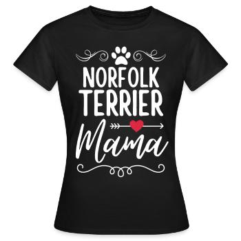 Norfolk Terrier Mama - Frauen T-Shirt - Schwarz - Vorne - AI Model Female 172 dark (172cm)