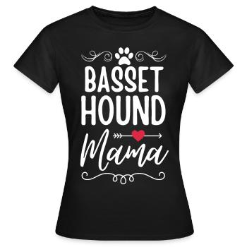 Basset-Hound Mama - Women's T-Shirt - black - Front - AI Model Female 172 dark (172cm)
