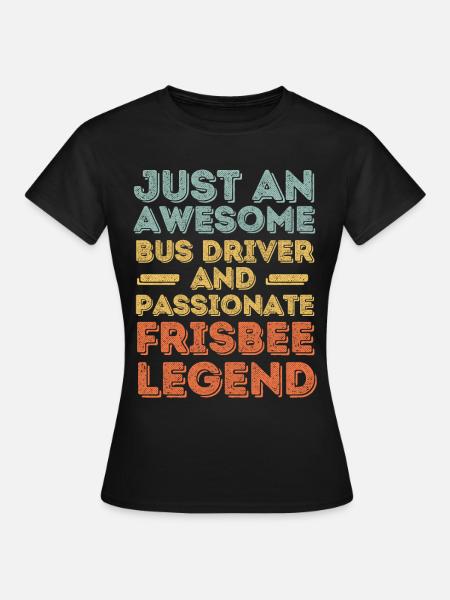 Busfahrer Frisbee retro - Frauen T-Shirt - Schwarz