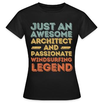 Architekt Windsurfen retro - Frauen T-Shirt - Schwarz - Vorne - AI Model Female 172 dark (172cm)