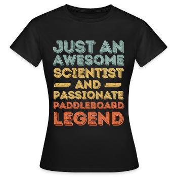 Wissenschaftler Paddleboard retro - Frauen T-Shirt - Schwarz - Vorne - AI Model Female 172 dark (172cm)