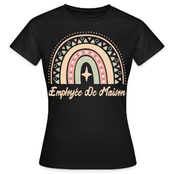 Cadeau Employée De Maison. employée de maison. - T-shirt Femme - noir - Devant - AI Model Female 172 dark (172cm)