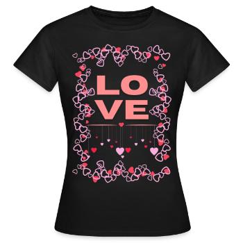 Love - Frauen T-Shirt - Schwarz - Vorne - AI Model Female 172 dark (172cm)