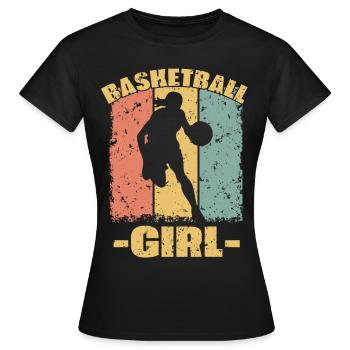 Women Basketball retro - Women's T-Shirt - black - Front - AI Model Female 172 dark (172cm)