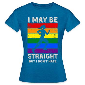 Appliquer les droits LGBT - T-shirt Femme - bleu saphir antique chiné - Devant - AI Model Female 172 dark (172cm)