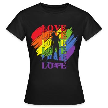 Paddleboard LGBT Pride - Frauen T-Shirt - Schwarz - Vorne - AI Model Female 172 dark (172cm)
