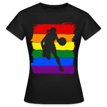 Basketball féminin LGBT - T-shirt Femme - noir - Devant - AI Model Female 172 dark (172cm)