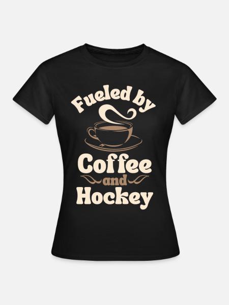 Kaffee Hockey-Liebhaber - Frauen T-Shirt - Schwarz
