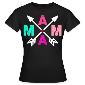 Mama Heart Arrow - T-shirt Femme - noir - Devant - AI Model Female 172 dark (172cm)