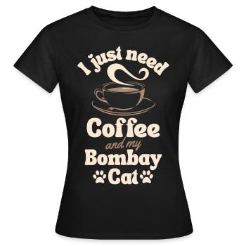 Amateur de café Bombay-chat - T-shirt Femme - noir - Devant - AI Model Female 172 dark (172cm)