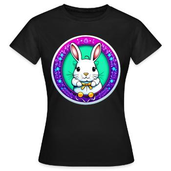 Motif de Pâques flashy - T-shirt Femme - noir - Devant - AI Model Female 172 dark (172cm)