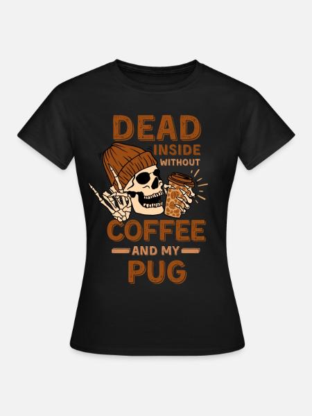 Kaffeemöps-Liebhaber - Frauen T-Shirt - Schwarz