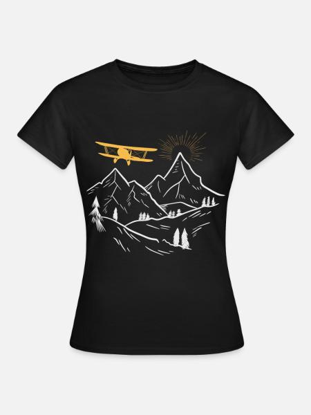 Doppeldecker-Fliegen - Frauen T-Shirt - Schwarz