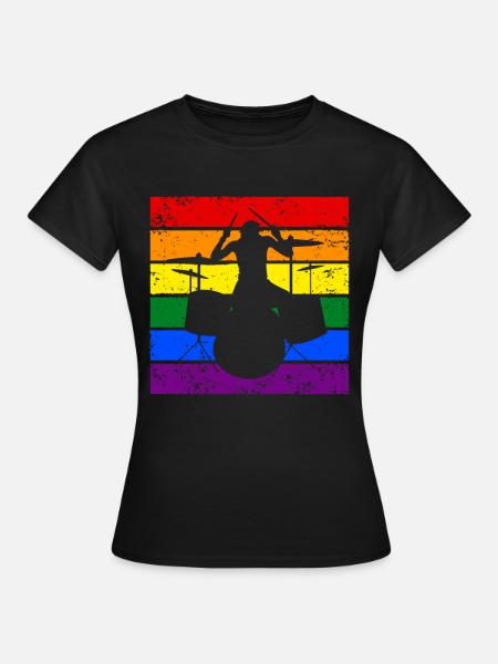 Trommeln LGBTQ - Frauen T-Shirt - Schwarz
