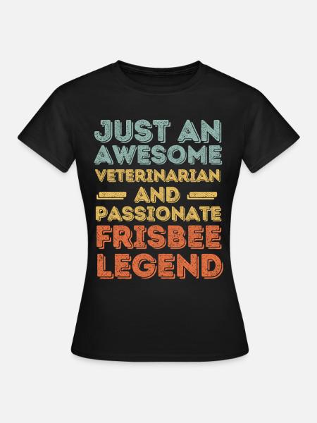 Vétérinaire Frisbee légende rétro - T-shirt Femme - noir