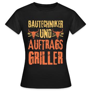 Bautechniker und Grillen - Frauen T-Shirt - Schwarz - Vorne - AI Model Female 172 dark (172cm)