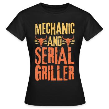 Mechanic and Serial Griller - Women's T-Shirt - black - Front - AI Model Female 172 dark (172cm)