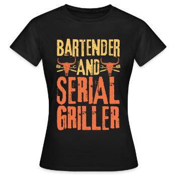 Bartender and Serial Griller - Women's T-Shirt - black - Front - AI Model Female 172 dark (172cm)