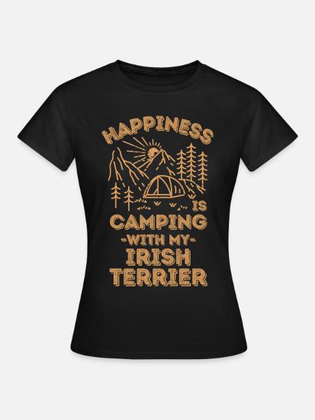 Camping mit Irish-Terrier - Frauen T-Shirt - Schwarz