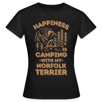 Camping mit Norfolk-Terrier - Frauen T-Shirt - Schwarz - Vorne - AI Model Female 172 dark (172cm)