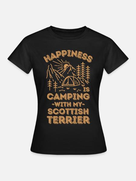 Camping mit schottischem Terrier - Frauen T-Shirt - Schwarz