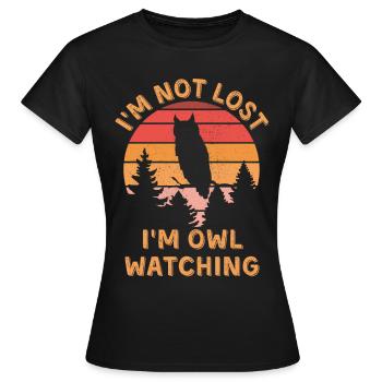 Eulen beobachtung für Ornithologen - Frauen T-Shirt - Schwarz - Vorne - AI Model Female 172 dark (172cm)