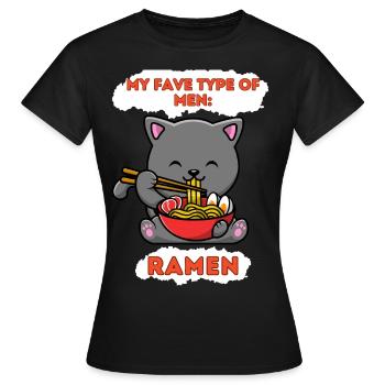 Mon type d’homme préféré - T-shirt Femme - noir - Devant - AI Model Female 172 dark (172cm)