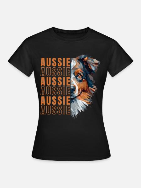 Géométrie de l’amoureux du berger australien - T-shirt Femme - noir