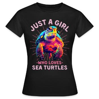 Colorful sea turtle - Women's T-Shirt - black - Front - AI Model Female 172 dark (172cm)