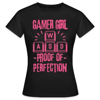 Gamer girl Proof of Perfection - Women's T-Shirt - black - Front - AI Model Female 172 dark (172cm)