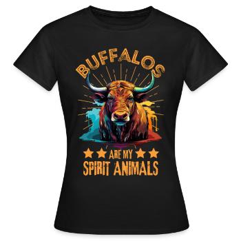 Buffle Buffle d’eau coloré - T-shirt Femme - noir - Devant - AI Model Female 172 dark (172cm)